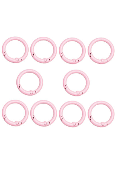 Choice1 10 قطع - 24 مم وردي فاتح، 10 قطع ملونة 24 مم مشبك حلقة مفاتيح دائري م...