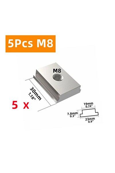 Choice 5 Pcs M8 Slider Aluminium T-track Slot Miter Track Jig Fixture T-Slot,...