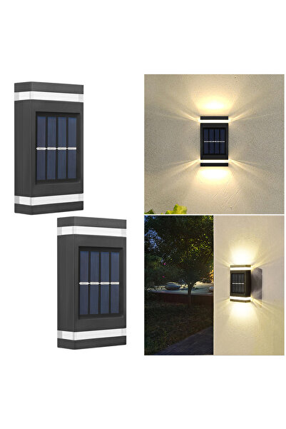 Choice3 مصباحان جداريان يعملان بالطاقة الشمسية، مزودان بـ 6 مصابيح LED، بإضاء...