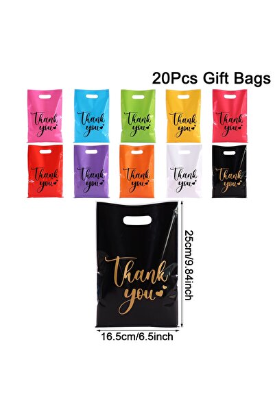 choice2 as shown 20pcs 20/50/100pcs Thank You Gift Bags Multi Color Plastic C...