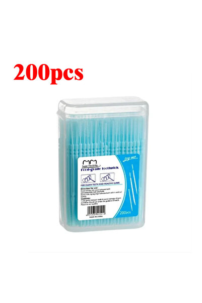 Choice8 C685-Blue 200pcs 200pcs/box Plastic Toothks Double-headed Disposable ...