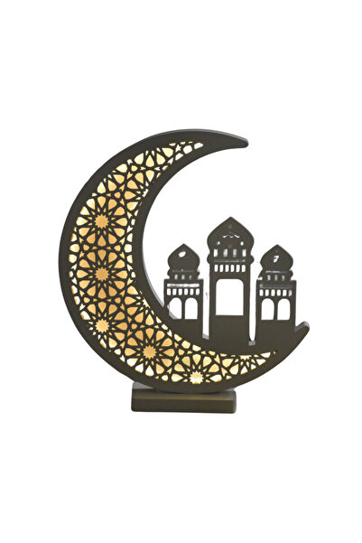 NAWADER هلال رمضان ابيض&ذهبي المضيء HY359B, WHITE&GOLD – يعمل ببطاريات AAA