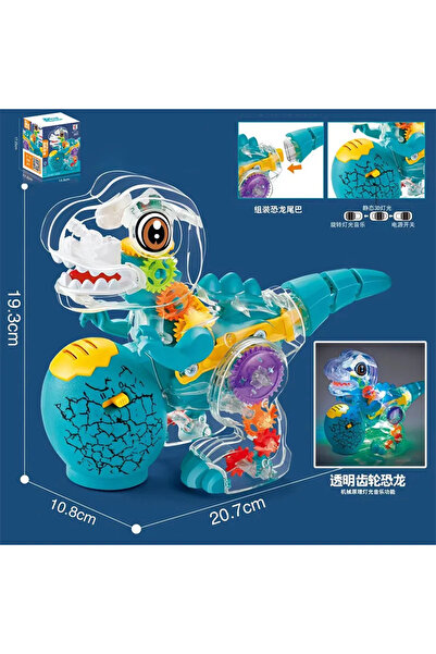 Choice7 Dinosaur with box Light Up Transparent Gears Police Car Toy for Kids ...
