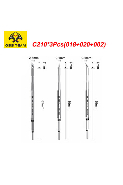 Choice6 C210-3Pcs OSS Superfine soldering iron tip C115/C210/C245 soldering i...