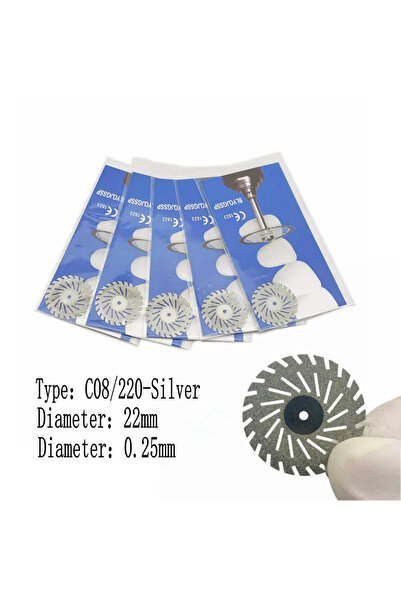 Choice17 C08-220-Silver-5pcs 5pcs أقراص ماسية طبية للأسنان، قرص قطع مزدوج الج...