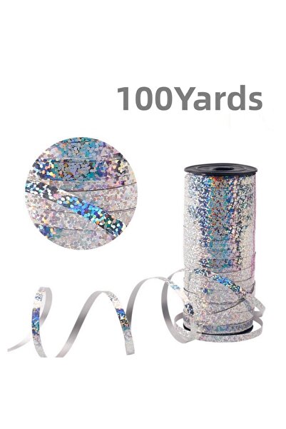 choice2 شريط تجعيد فضي بطول 100 ياردة، وشريط تجعيد ذهبي وفضي لامع بطول 100 يا...
