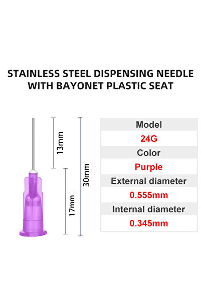 Choice8 إبرة توزيع غراء 13 مم، 24G، 100 قطعة، 0.5 بوصة، مناسبة لجميع أنواع ال...