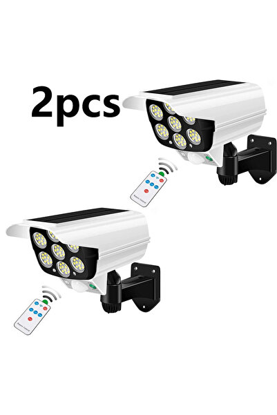 choice2 مصباحان شمسيان خارجيان بمستشعر حركة، 2000 لومن، 77 مصباح LED، مصباح L...