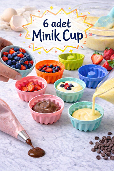 Mode Cool 6’lı Minik Silikon Kek & Tatlı Kalıbı – Çok Amaçlı Mini Cup Seti