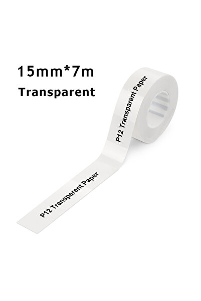 Choice4 شريط لاصق حراري شفاف، لفة واحدة، P12 وP15، مقاس 15 مم × 7 م، متوافق م...