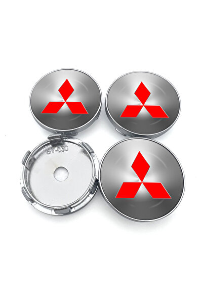 Choice1 ملصقات تزيين عجلات سيارات ميتسوبيشي، 4 قطع، غطاء فضي، 56/60 مم