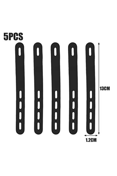 Choice1 5Pcs-Black Desk Cable Organizer Reusable Silicone Cable Ties Winder W...