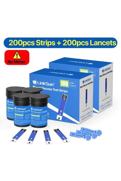 Choice1 200 شريط وخز لجهاز قياس نسبة السكر في الدم LinkSun G-425-1، 50/100 شر...