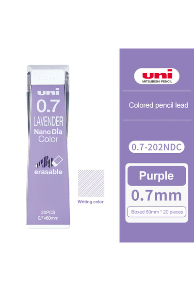 Choice5 Purple 1pcs Japan UNI Color Lead 0.7mm Erasable Mechanical Pencil Ref...