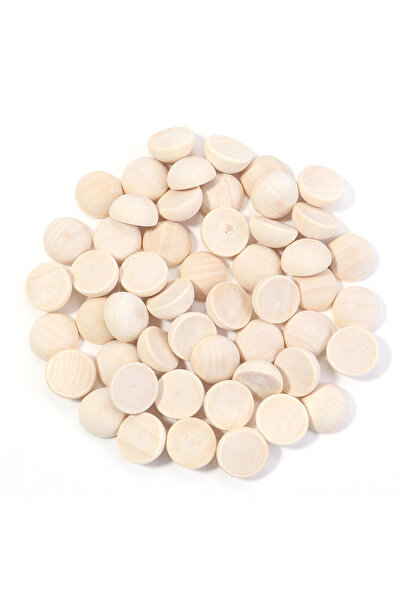 Choice3 15mm 50pcs 10-50Pcs Natural Half Wooden Beads 10/12/15/20/25/30mm Hal...