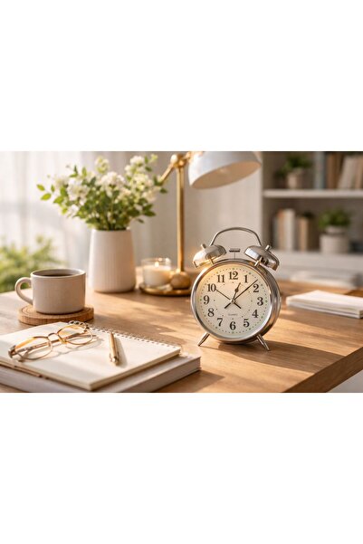 madewithlove Nostaljik Metal Çalar Saat – Işıklı