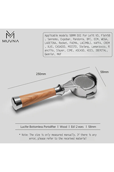 Choice1 حامل فلتر قهوة إسبريسو بدون قاعدة من سلسلة لوسيفر من موفنا، E61-58woo...