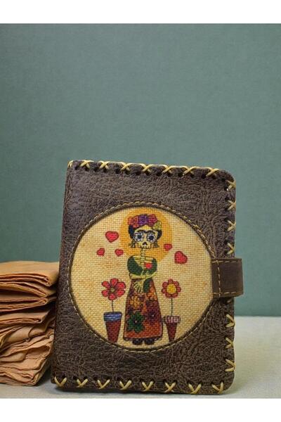 Şaşıkedi Otantik El İşçiliği Tasarım Para Cüzdanı Hediye Etnik Desen