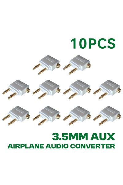 Choice8 10 قطع بيضاء بالجملة، من 1 إلى 10 قطع/مجموعة، محول صوت طائرة AUX مقاس...
