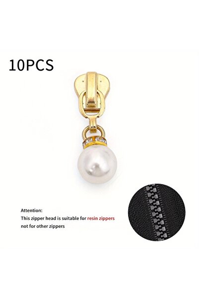 Choice 10 قطع من سحابات الراتنج الذهبي، رأس سحاب من اللؤلؤ الصناعي، لونان اخت...