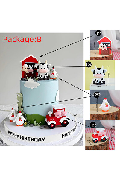 Choice14 مجموعة زينة كعكة بطابع المزرعة الجديدة، زينة كعكة حفلة عيد ميلاد الط...
