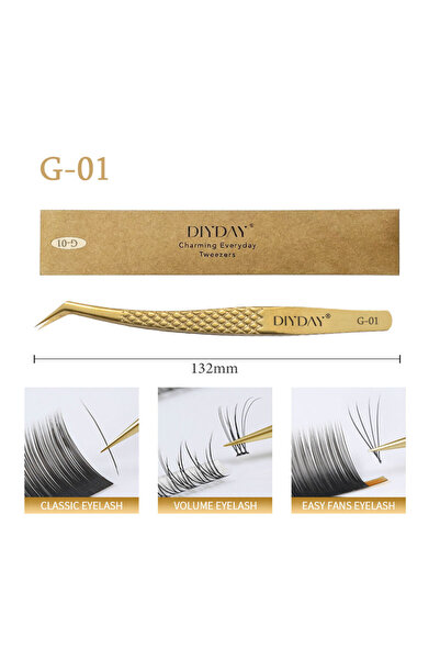 Choice8 ملاقط G-01 DIYDAY، ملاقط تمديد الرموش مانعة للانزلاق، مصنوعة من الفول...