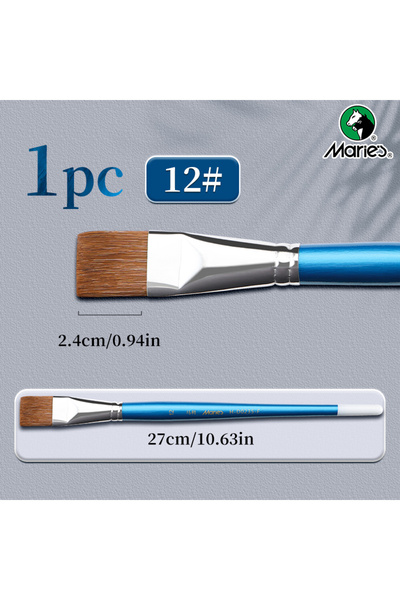 Choice4 12 12 Sizes Marie's Flat Paint Brush Set for Oil,Acrylic,Gouache,Wate...