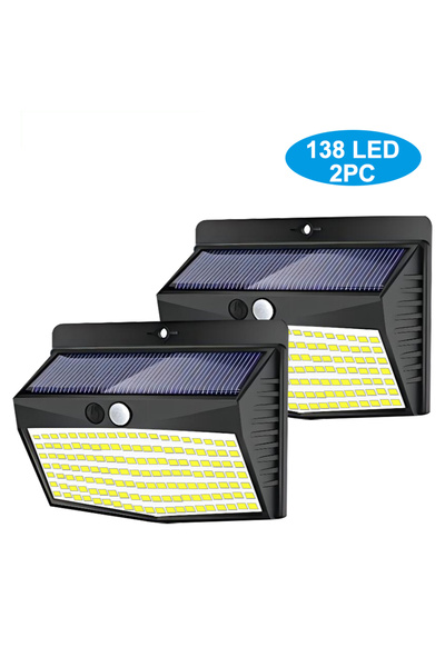 Choice1 قطعتان من مصابيح الطاقة الشمسية الخارجية 138 LED، 4 قطع من مصابيح الح...