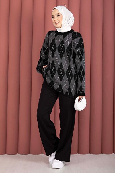 EBRUTESETTÜR Softie Baklava Patterned Knitwear Sweater Black