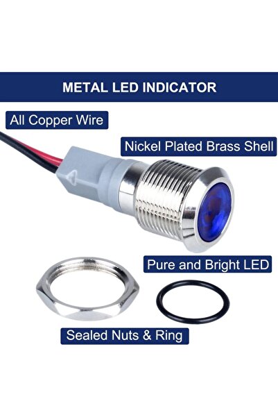 choice2 5 قطع، عبوة من 5 قطع، مصابيح LED بقطر 6 مم، تعمل بجهد 12-24 فولت تيار...