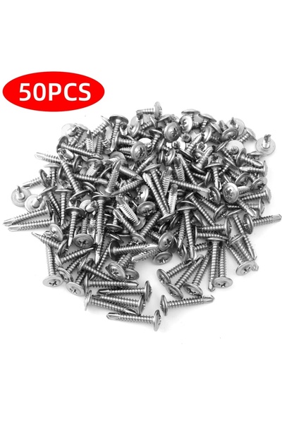 Choice9 50 قطعة من براغي الصفائح المعدنية ذاتية التثبيت M4.2 مقاس 4.2 × 13 مم...