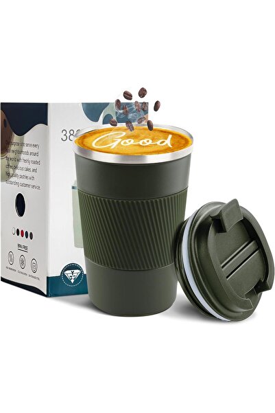 British Chef كوب حراري ستانلس ستيل برو عازل للحرارة بغطاء محكم للمشروبات السا...