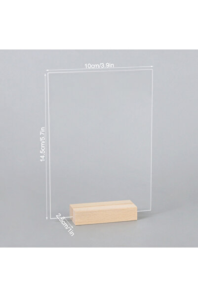 Choice بطاقة مكان طاولة شفافة من أكريليك B03 مع حامل خشبي، لوحة أرقام لحفلات ...