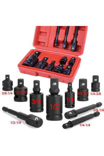 Choice3 10PCS impact Sket Adapter and Reducer Set, 1/4", 3/8", 1/2", 3/4" Chr...