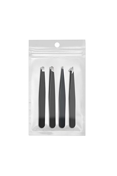Choice5 Black 4P in bags 5-Piece Stainless Steel Beauty Tweezers Set Professi...