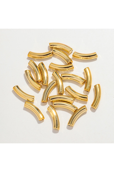 Choice24 8x32mm gold 20pcs/lot Acrylic Thin Bamboo Tube Beads Solid Color Res...