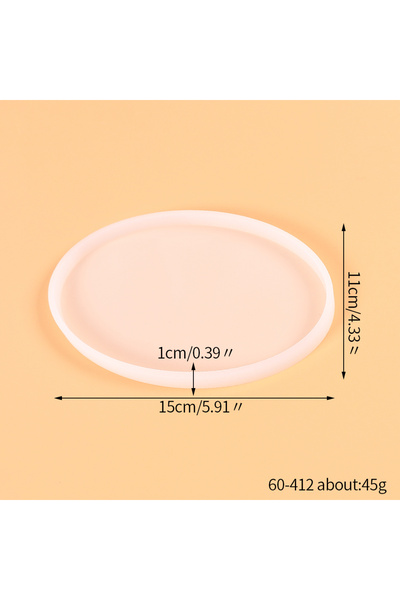Choice13 قالب سيليكون متوسط ​​الحجم بيضاوي الشكل هندسي 60-412، قاعدة أكواب دا...