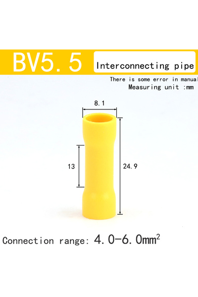 Choice4 BV5.5-50pcs 100PCS red/blue/Yellow Butt Connectors Crimp 12-10/ 22-16...