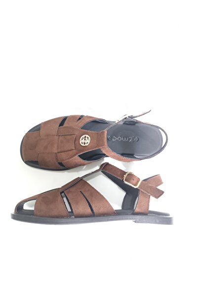 ezmoda Kahve süet Sandalet