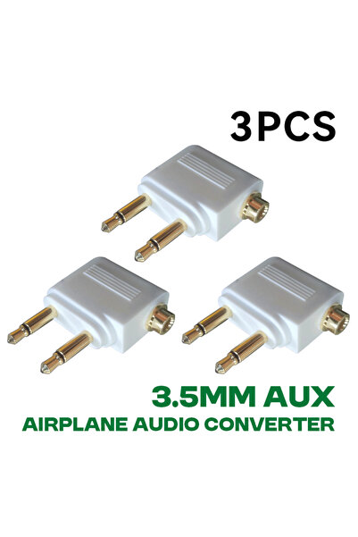 Choice3 3 قطع بيضاء بالجملة، من 1 إلى 10 قطع/مجموعة، محول صوت طائرة AUX مقاس ...