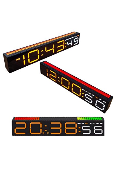 UpWay Müziğe Duyarlı Ritim Işıklı Dijital Masa Saati - Sese Duyarlı HD LED Pa...