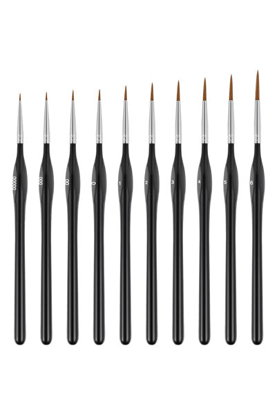 Choice1 10PCS Black Detail Miniature Paint Brushes Drybrush Set, Detail Paint...