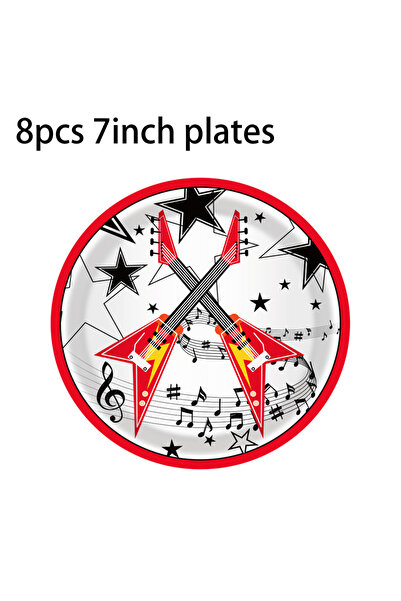 Choice4 8pcs-7inch-MM350 Crazy Rock Party Disposable Tableware Set Plates Tab...