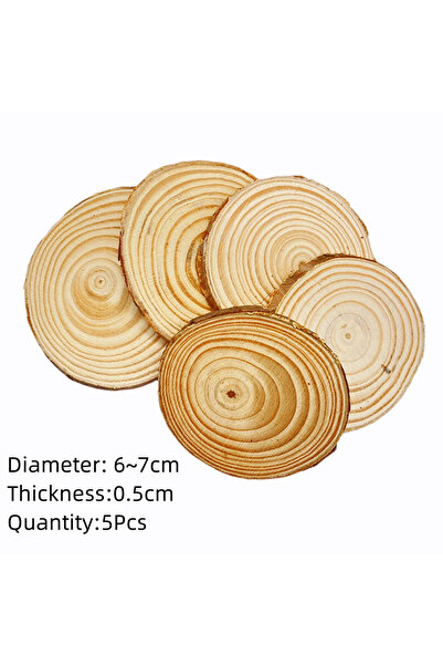 Choice5 5 قطع 6-7 سم 3-12 سم سمك 1 عبوة شرائح خشبية دائرية غير مكتملة من خشب ...