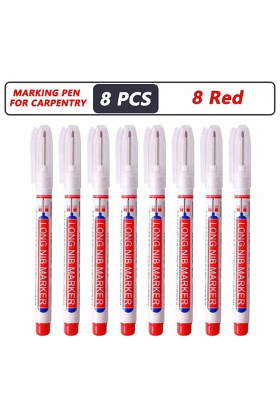 choice2 8 أقلام تحديد حمراء، من 1 إلى 8 قطع، برأس طويل وعمق 20 مم، مناسبة لأق...