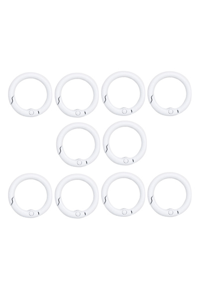 Choice3 ١٠ قطع - ٢٤ مم أبيض، ١٠ قطع ملونة ٢٤ مم مشبك حلقة مفاتيح دائري من سبي...