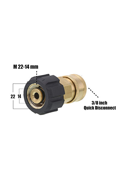 choice2 Light Grey Tool Pressure Washer Adapter Set M22 to 3/8 Quick Connect ...