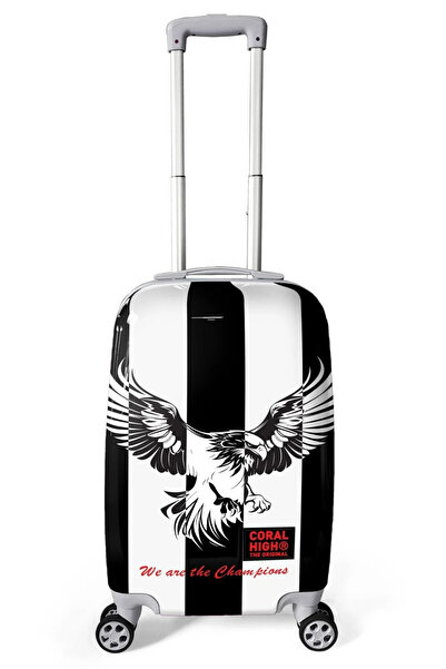 Coral High Siyah Beyaz Kartal Taraftar Desenli Kabin Boy Valiz (50cm) 16564