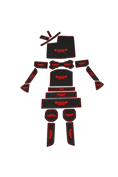 choice2 سجادة داخلية للسيارة باللون الأحمر والأبيض، مناسبة لفتحات الأبواب وال...