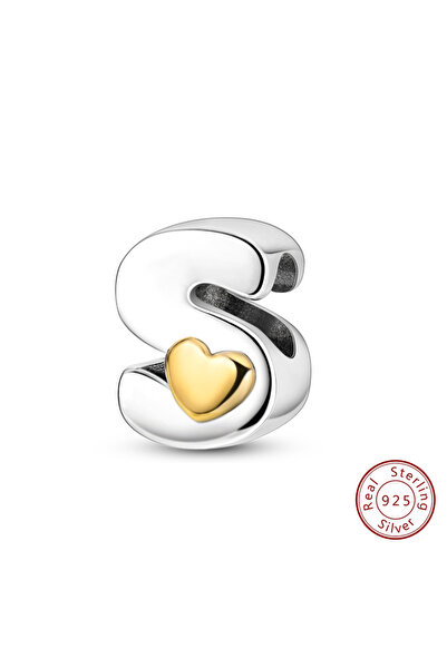 Choice21 S Classic 925 Sterling Silver 26 Letters A-Z Alphabet Charm Heart Lo...